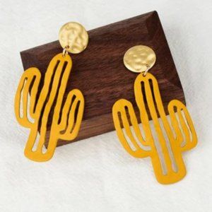 Yellow Cactus Earrings
